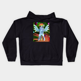 Tiny Rainbow Dash at Christmas Kids Hoodie